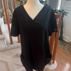 Cherokee Black V-Neck Short Sleeve Scrub Top